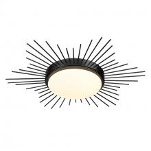  9126-FM18 BLK-OP - Kieran Flush Mount - 18" in Matte Black with Opal Glass Shade